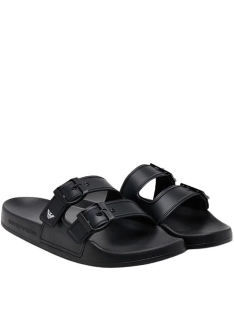 Emporio Armani  Sandali slide doppia fascia con fibbie EMPORIO ARMANI | EX000043 AF22190MC001